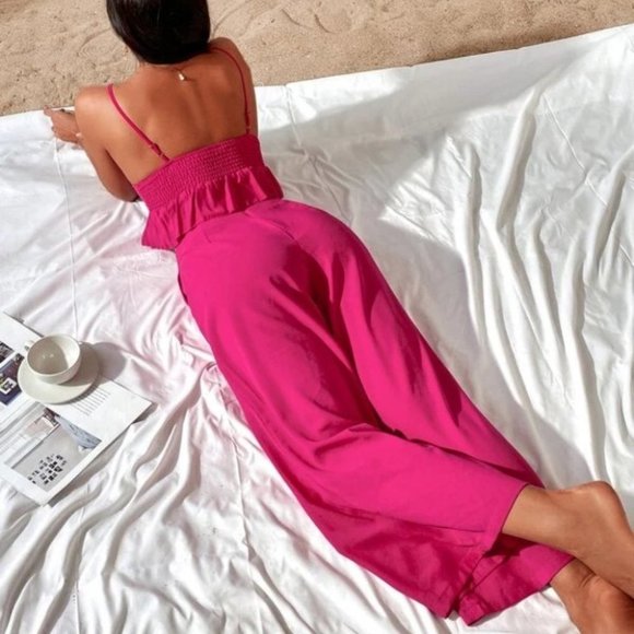 2 Piece Hot Pink Cami Top and Pant set - Picture 4 of 7